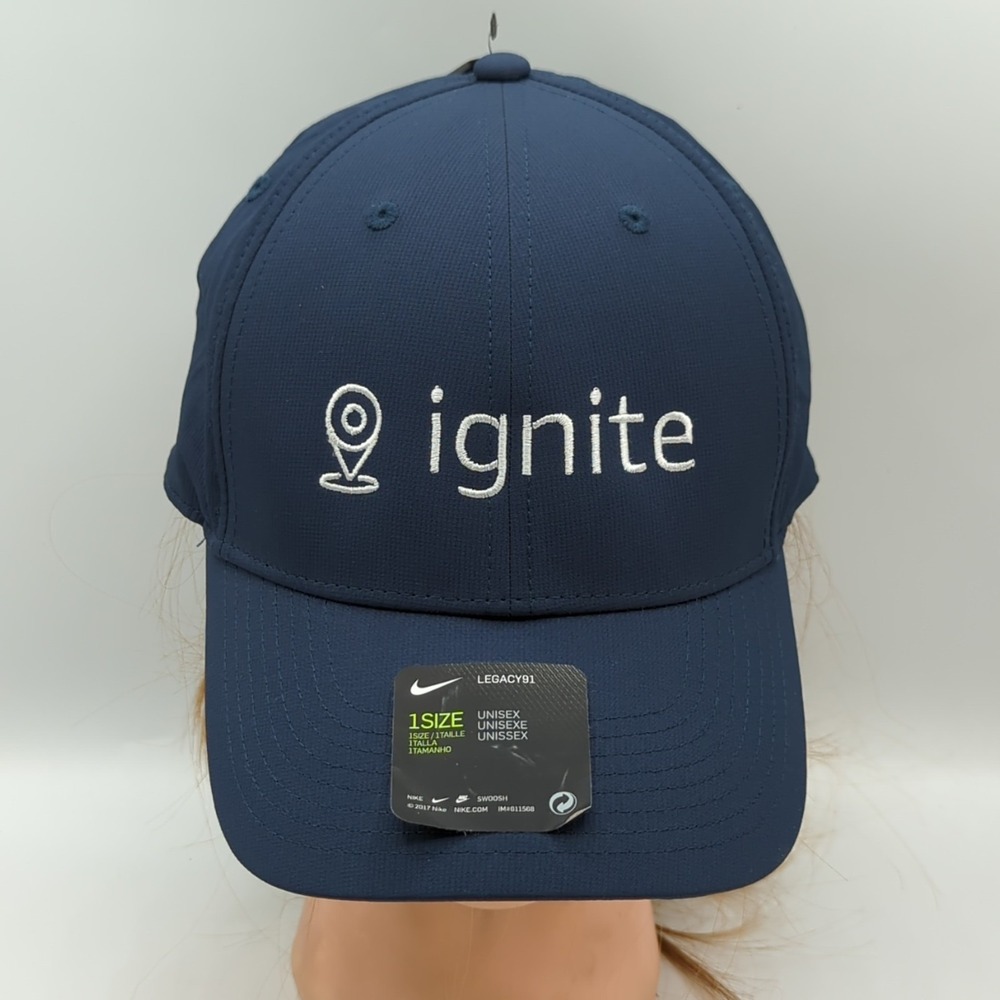 Nike Dri-Fit Legacy91 Ignite Hat Navy Blue Adjustable Baseball Cap Unisex OSFM